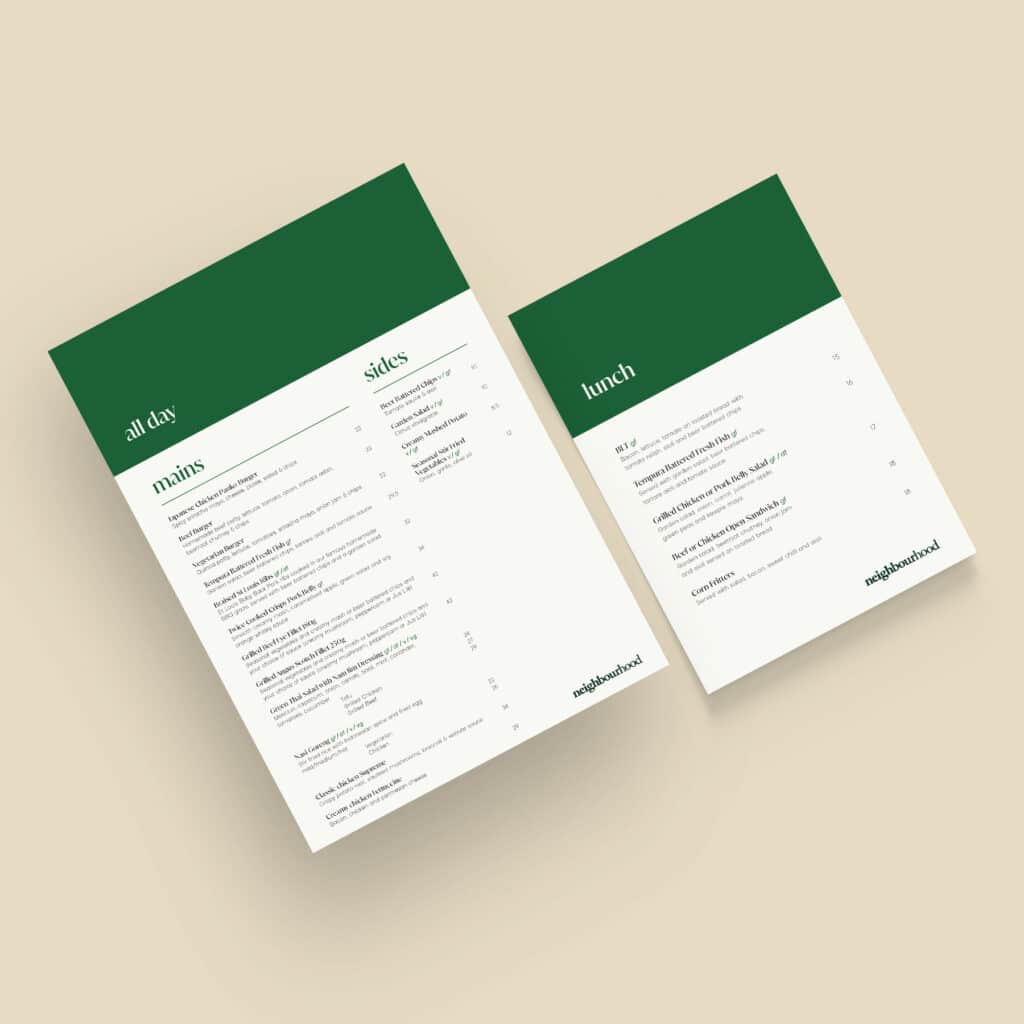 Graphic Menu Design NZ • White Rabbit