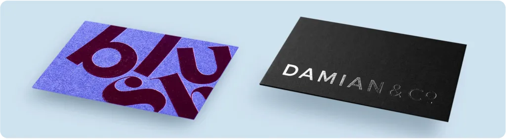 Business cards with custom foil design