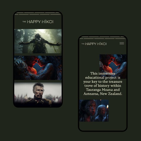 Website displayed on a dark background highlighting ai imagery and stories in a creative way