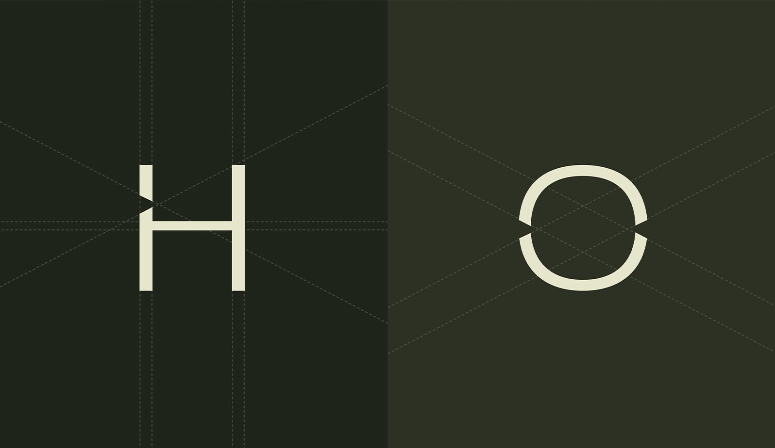 Title treatment typography structure shown in a creative way on a deep green background