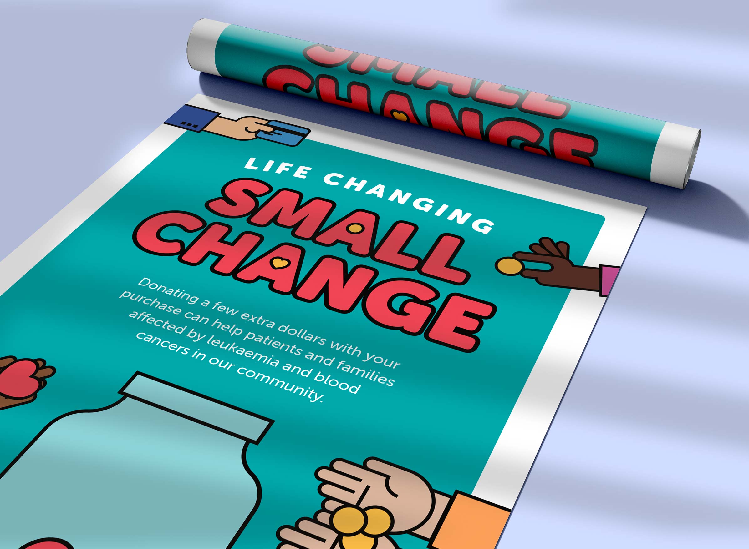 Awareness poster with deal and illustration design for a cancer charity