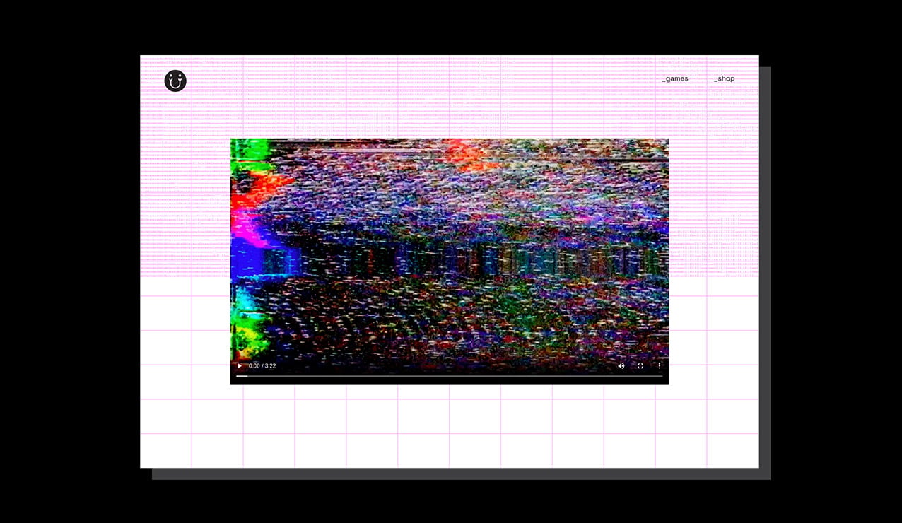 Retro video placed in an interactive way on good web design