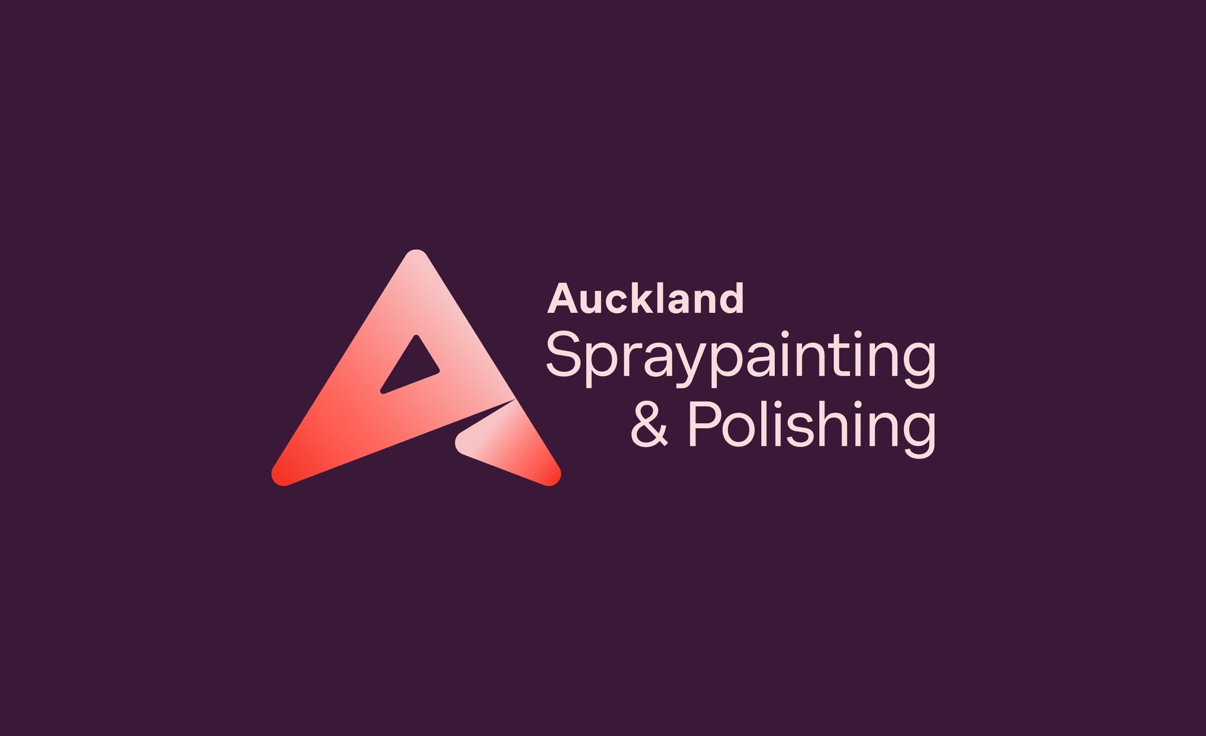 Logo design of a spray painting logo on a purple background