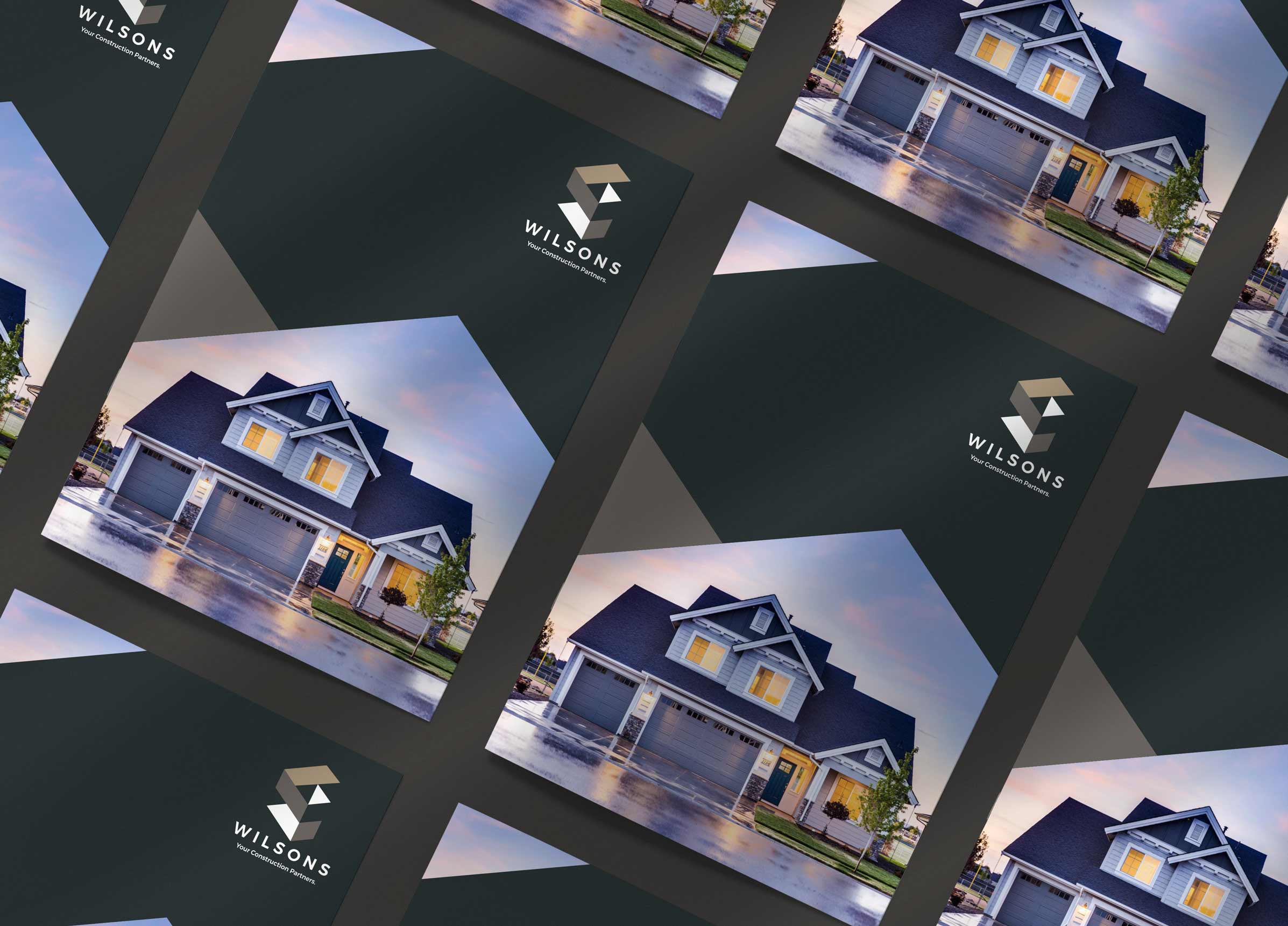 Spread of multiple covers of a company profile design in a professional way