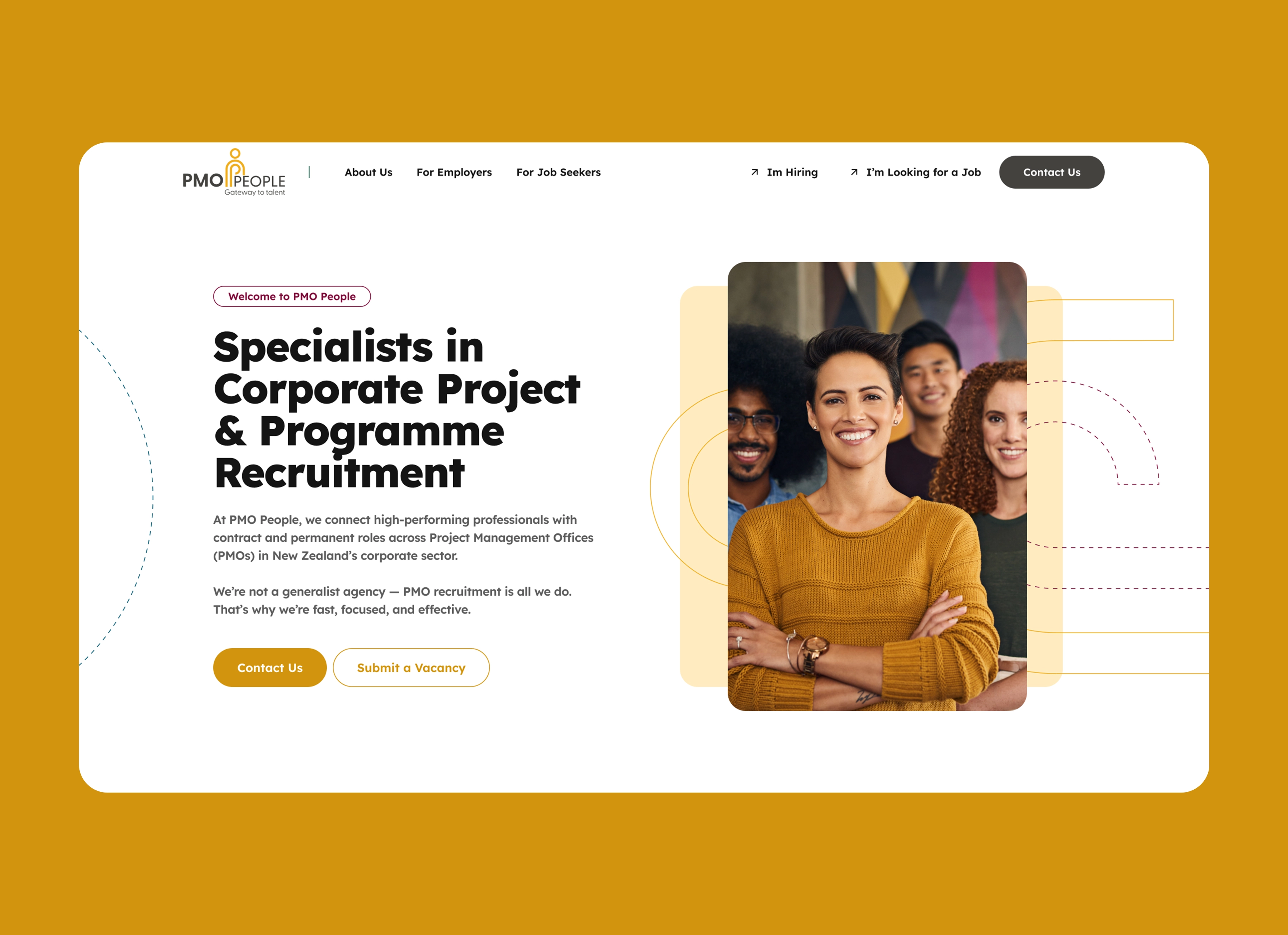 Professional and modern website design for recruitment company in Auckland, NZ