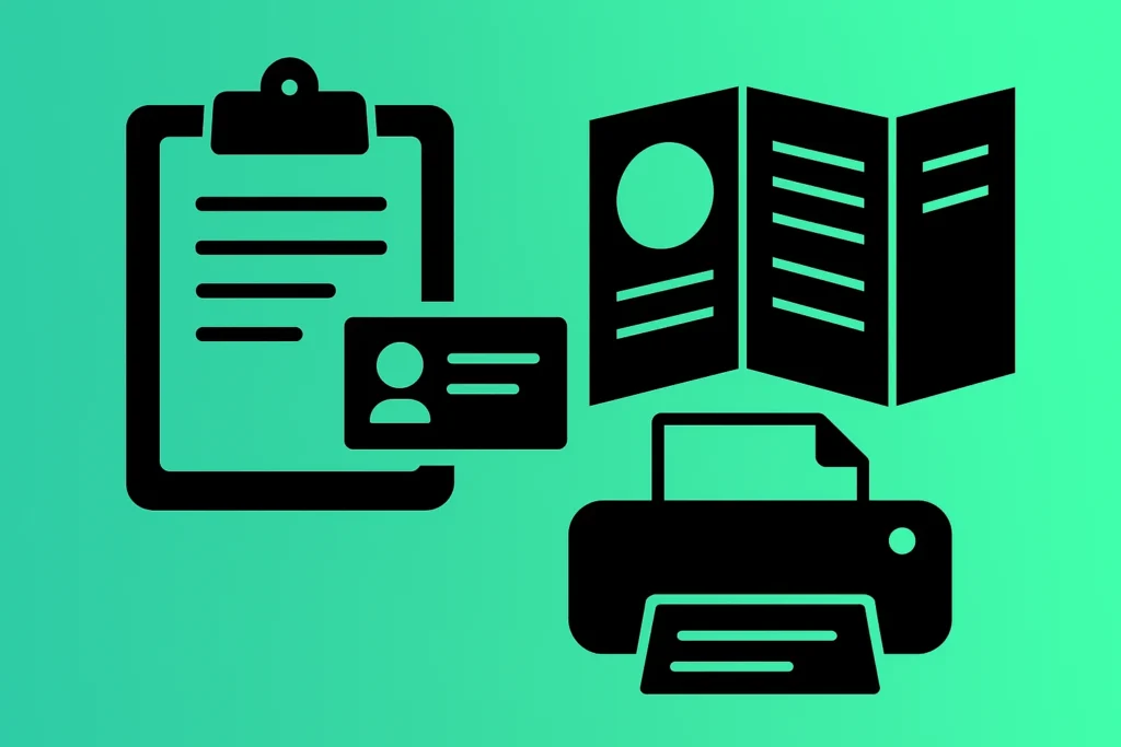 graphic of different print materials