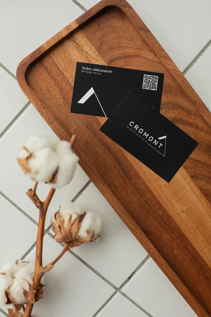 Business Card on Wood Table Mockup