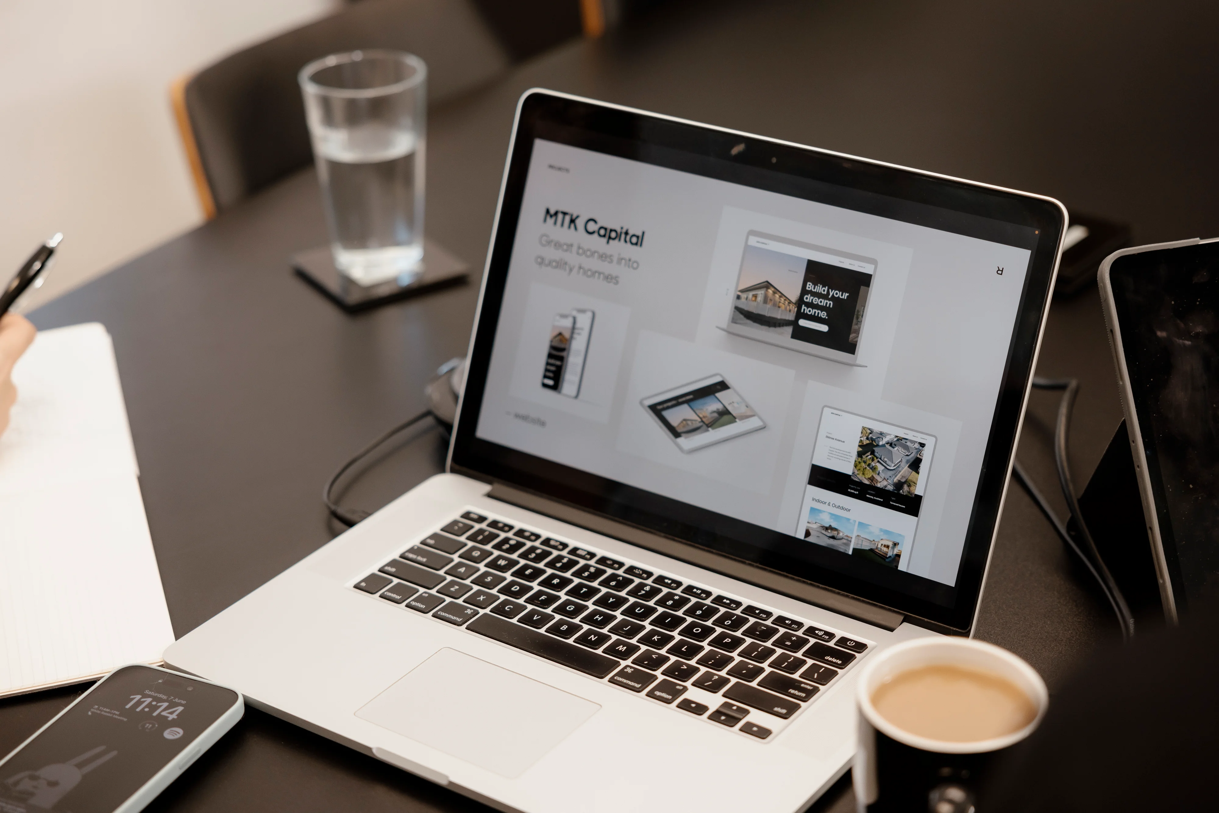 Close up of White Rabbit team computer working on client portfolio