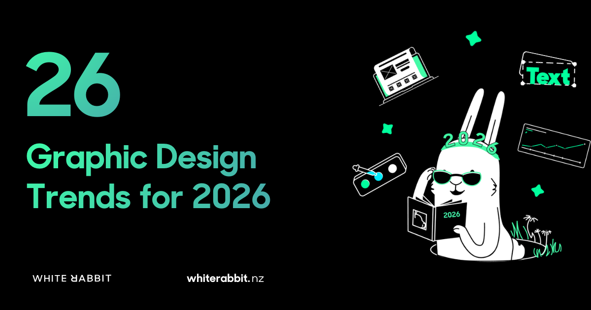 26 graphic design trends in 2026 for small businesses • White Rabbit