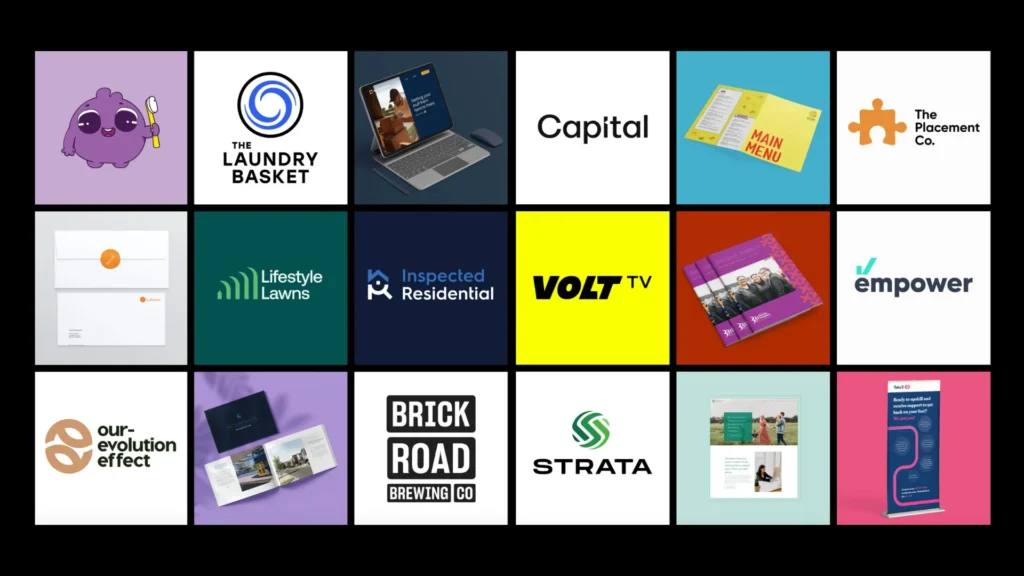 collection of past WR graphic design work in a grid