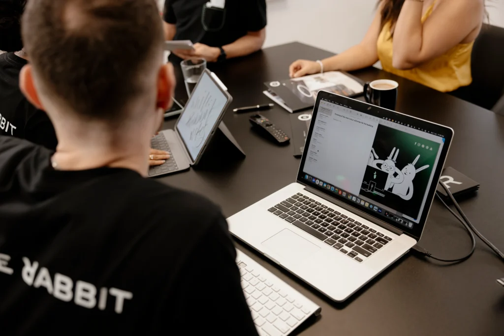 White Rabbit team working on annual report for client