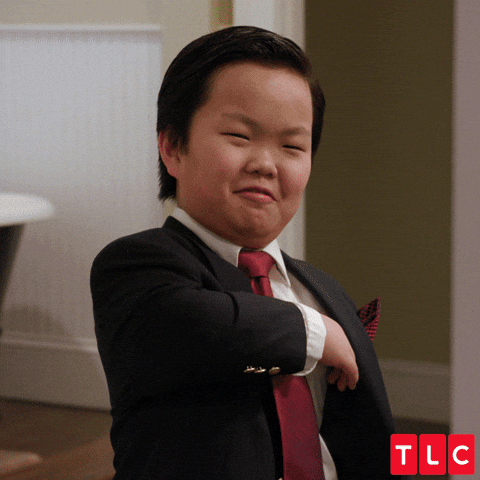 Chinese child pulling out business card gif by TLC