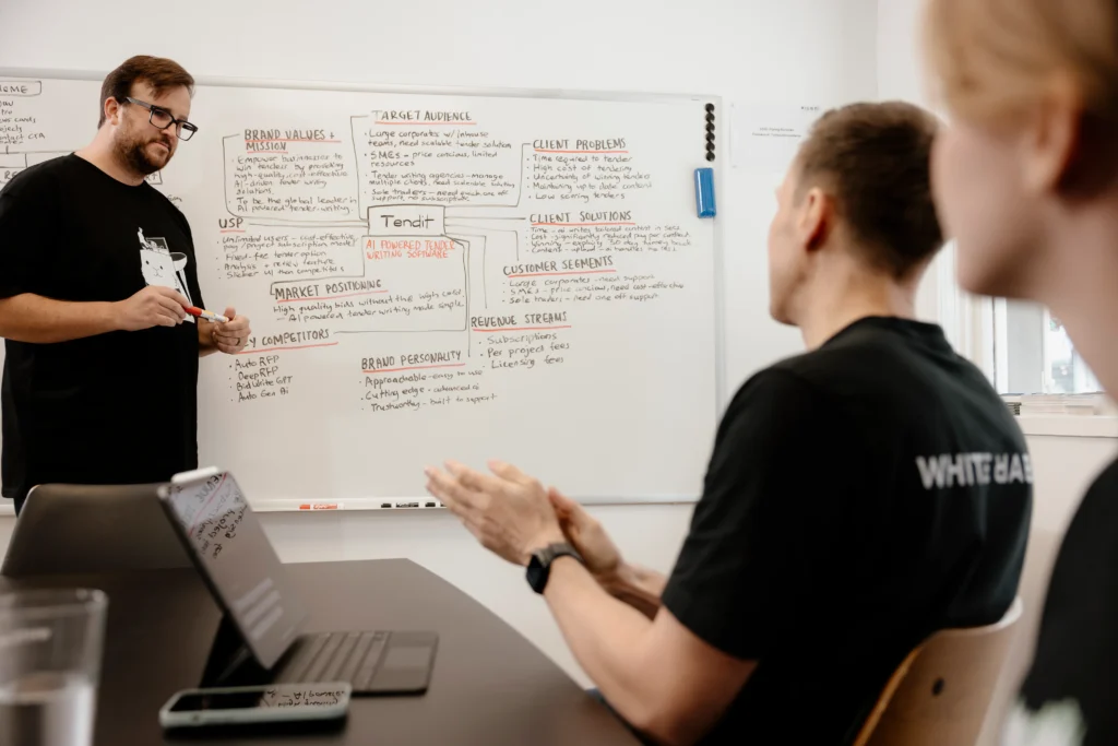 White Rabbit team discussing new email marketing strategies