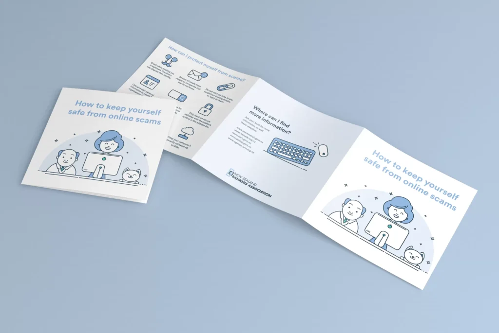 Square brochure design in NZ with illustrations