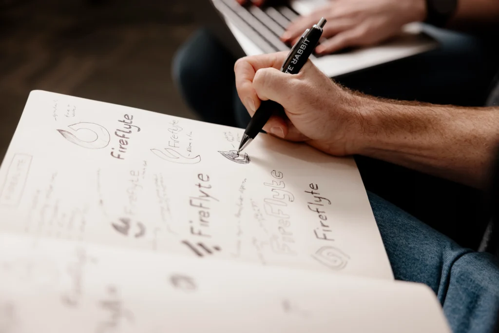 White Rabbit team designing logo for client