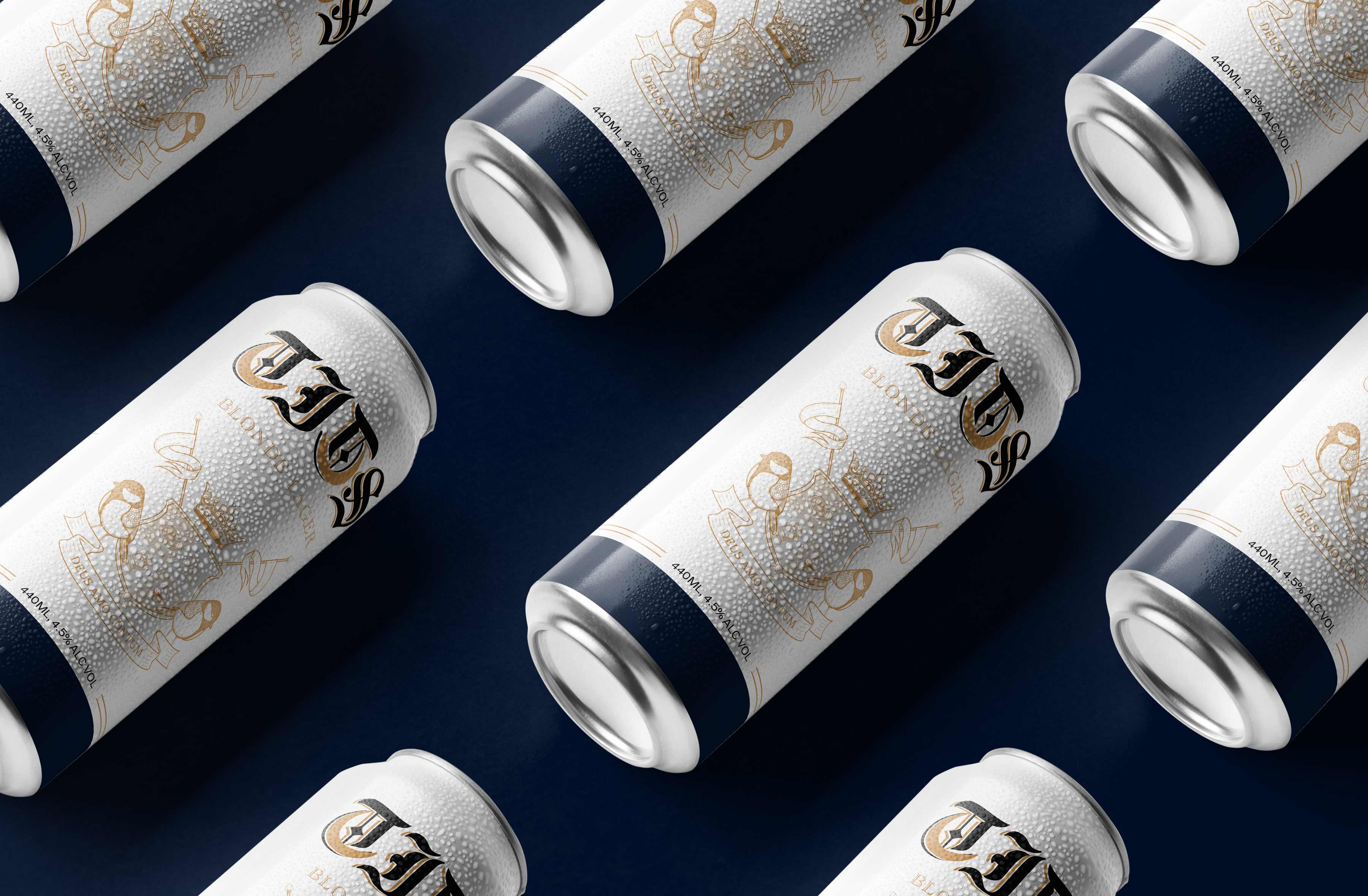 Illustrated beer can packaging design for NZ brewery