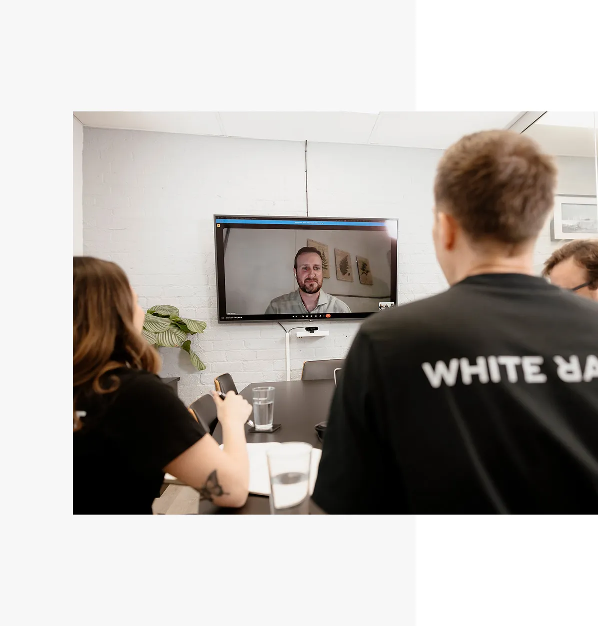 Our graphic designers in our Auckland studio during a client kickoff meeting over a Google meet